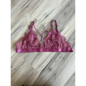 Women's Size Large Express One Eleven Purple Lace Bralette Wire Free